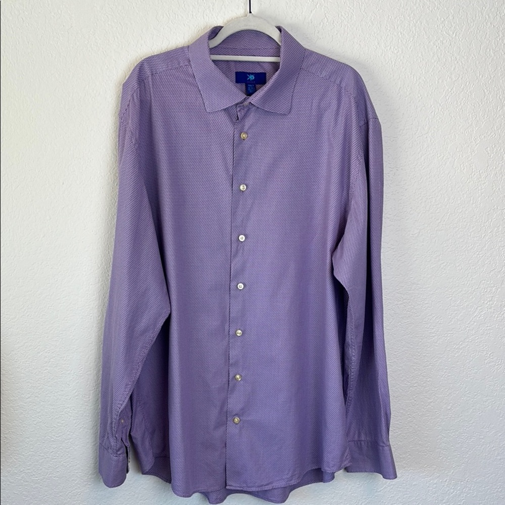 Men's EGARA Purple Button-Up Long Sleeve 100% Cotton Big and Bold - 3XLT